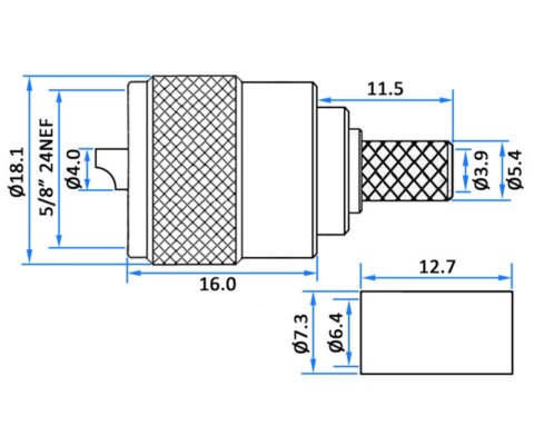 WTYK ZACISKANY UHF(UC1)-W/ZAC-H-155