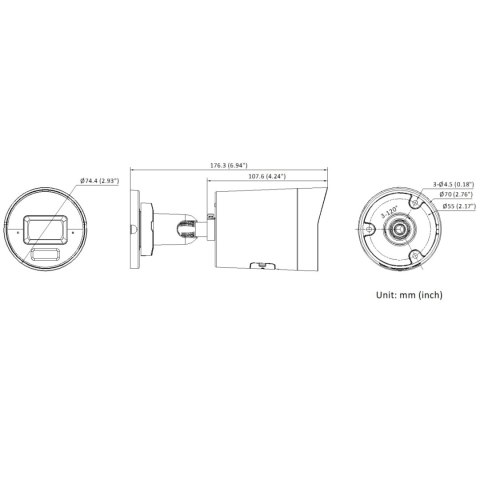 KAMERA IP DS-2CD2043G2-LI2U/SL(2.8MM)(BLACK)/PL AcuSense Smart Hybrid Light - 4 Mpx 2.8 mm Hikvision