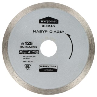 TARCZA DIAMENTOWA DO CIĘCIA NA MOKRO Z NASYPEM CIĄGŁYM TDP-125M 125 mm WKRĘT-MET KLIMAS