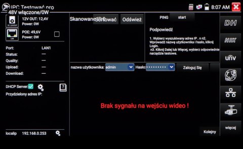 WIELOFUNKCYJNY TESTER CCTV CS-H7-50H-S2