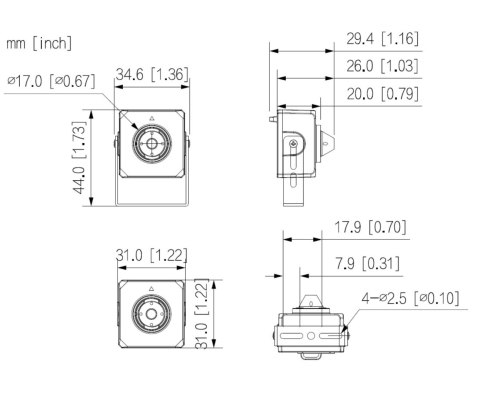 KAMERA IP IPC-HUM4431S-L4 PINHOLE - 4 Mpx 2.8 mm DAHUA