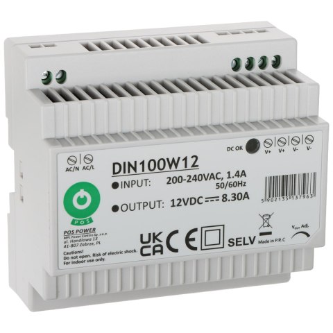 ZASILACZ IMPULSOWY DIN100W12 POS