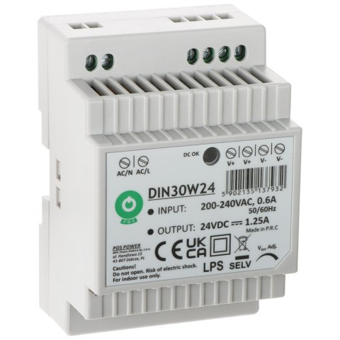 ZASILACZ IMPULSOWY DIN30W24 POS