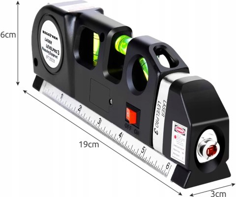 POZIOMICA LASEROWA + MIARA ZWIJANA BIGSTREN-21747 BIGSTREN