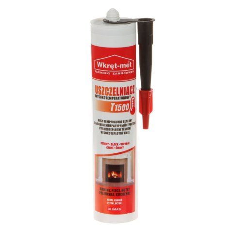 USZCZELNIACZ WYSOKOTEMPERATUROWY UWT-310-CZ KARTUSZ 310 ml CZARNY WKRĘT-MET KLIMAS