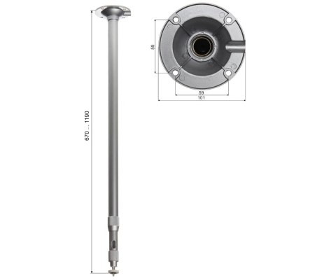 TELESKOPOWY UCHWYT SUFITOWY KAMERY BR-60X120