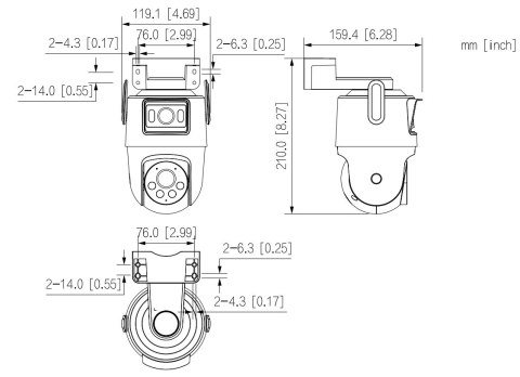 KAMERA PT IP OBROTOWA ZEWNĘTRZNA P5D-5F-PV-0280B/0600B Picoo Dual D1 Wi-Fi 6, - 5 Mpx 6 mm, 2.8 mm DAHUA