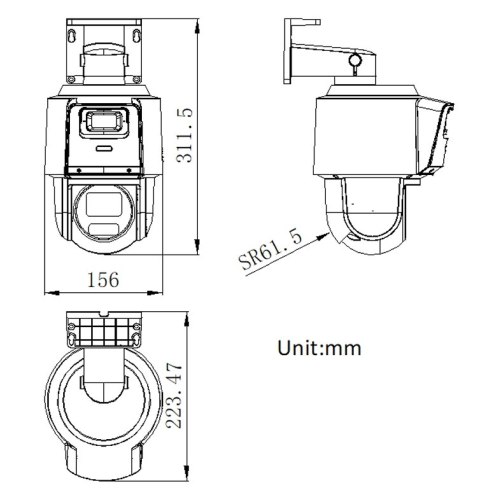 KAMERA IP SZYBKOOBROTOWA DS-2SE3C404MWG-E/14(2.8MM) TandemVu - 3.7 Mpx 2.8 ... 12 mm Hikvision