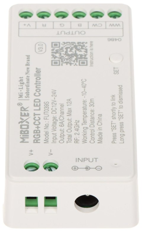 STEROWNIK OŚWIETLENIA LED FUT039S 2.4 GHz, RGBCCT (RGBWW) 12 ... 24 V DC MiBOXER / Mi-Light