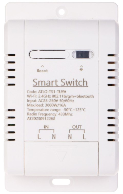INTELIGENTNY PRZEŁĄCZNIK Z POMIAREM TEMPERATURY ATLO-TS1-TUYA Wi-Fi, Tuya Smart