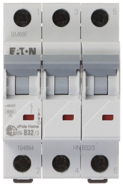WYŁĄCZNIK NADPRĄDOWY HN-B32/3 TRÓJFAZOWY 32 A TYP B EATON