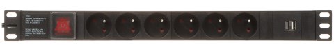 LISTWA ZASILAJĄCA PD-6/R-USB