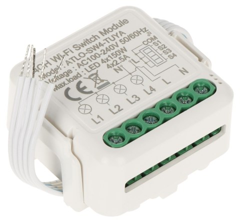 POCZWÓRNY INTELIGENTNY STEROWNIK OŚWIETLENIA LED ATLO-SW4-TUYA Wi-Fi, Tuya Smart