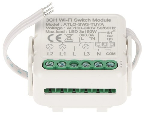 POTRÓJNY INTELIGENTNY STEROWNIK OŚWIETLENIA LED ATLO-SW3-TUYA Wi-Fi, Tuya Smart