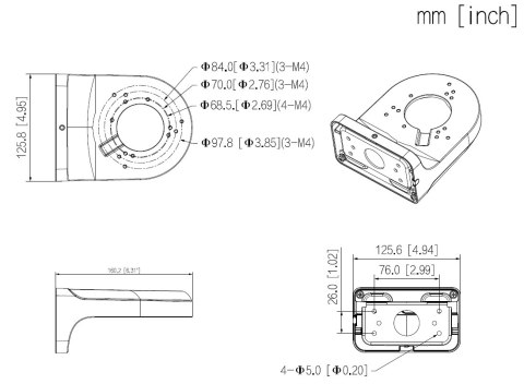 UCHWYT DO KAMER KULISTYCH PFB205W-E DAHUA