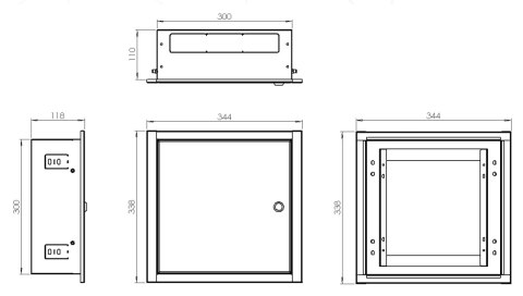 OBUDOWA PODTYNKOWA MB-OMP3 344 x 338 x 118 mm (Z KOŁNIERZEM) STALFLEX