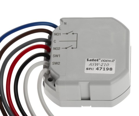 BEZPRZEWODOWY DWUKANAŁOWY STEROWNIK 230V AC ASW-210 (Smart 2-CH Relay) ABAX/ABAX2 SATEL