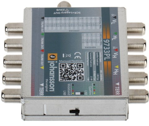 MULTISWITCH UNICABLE I/II MS-9733PL 5 WEJŚĆ / 5 WYJŚĆ + 1 WYJŚCIE UNICABLE JOHANSSON