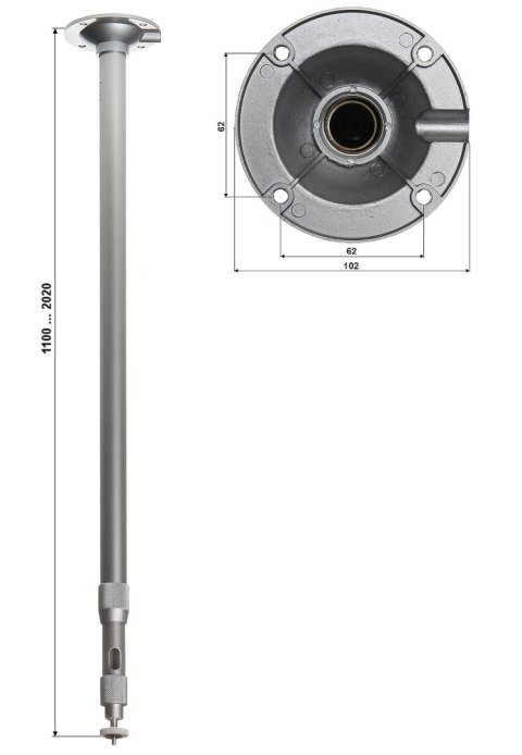 TELESKOPOWY UCHWYT SUFITOWY KAMERY BR-100X200