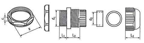 DŁAWNICA IZOLACYJNA ML-145 IP68 M20 x 1.5 