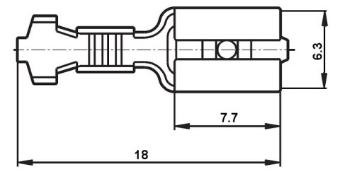 KONEKTOR ŻEŃSKI KSG-6.3/2.5*P100