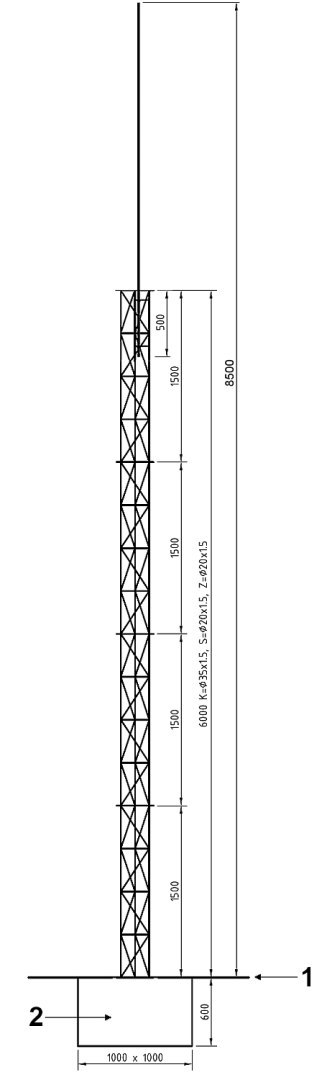 MASZT KRATOWO - RUROWY MKR-8.5/CT