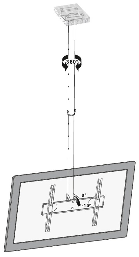 UCHWYT SUFITOWY DO TELEWIZORA LUB MONITORA BRATECK-PLB-CE344