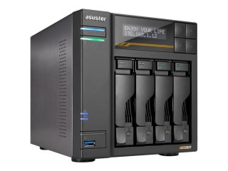 ASUSTOR Lockerstor 4 Gen3 - Serwer NAS - 4 wnęki - SATA 6Gb/s / PCIe 4.0 x4 (NVMe) - RAID JBOD, 0, 1, 5, 6, 10 - RAM 16 GB - Gig
