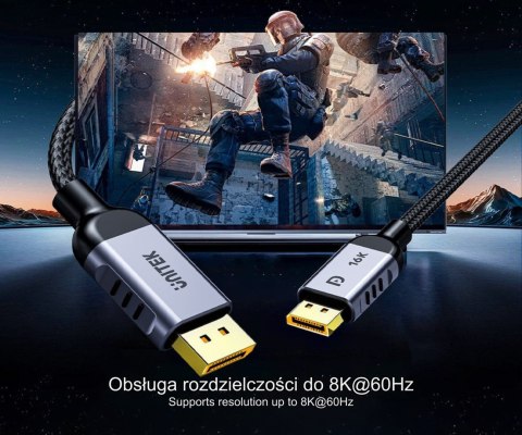 KABEL DISPLAYPORT C1626GY01-1.5M 1.5 m, 16K @ 60 Hz, UNITEK