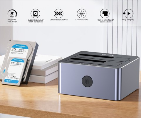 STACJA DOKUJĄCA / KLONUJĄCA DYSKI Y-3026GY01-EU 2 X SATA 2.5 / 3.5 " 40 TB - 5 Gbps UNITEK