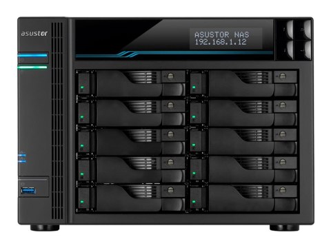ASUSTOR Lockerstor 10 Pro AS7110T - Serwer NAS - 10 wnęki - SATA 6Gb/s - RAID 0, 1, 5, 6, 10, JBOD - RAM 8 GB - 2.5 Gigabit Ethe