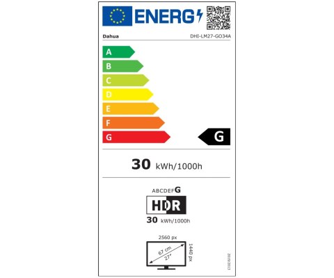 MONITOR GAMINGOWY LM27-GO34A 26.5 " - 1440p QHD, PODŚWIETLENIE QD-OLED 240 Hz DAHUA