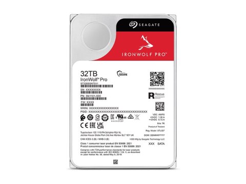 Seagate IronWolf Pro ST32000NT000 - Dysk twardy - 32 TB - wewnętrzny - 3,5" - SATA 6Gb/s - 7200 obr/min - z 3 lata Seagate Rescu