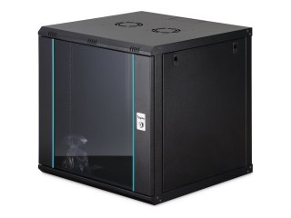 DIGITUS Dynamic-N series - Szafa - 600 x 600 mm (SxG), niezamontowany - do montażu na ścianie - czarny, RAL 9005 - 12U - 19"