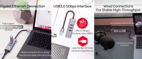 HUB USB 3.0 Y-3088B USB-A/USB-C UNITEK