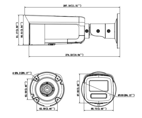 KAMERA IP DS-2CD2T123G2-LIS2UY/SL(2.8MM) Smart Hybrid Light AcuSense - 12 Mpx 2.8 mm Hikvision