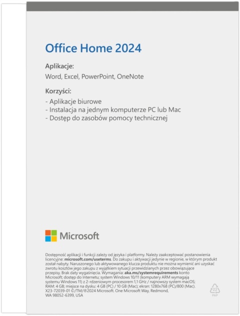 Microsoft Office Home 2024 PL BOX