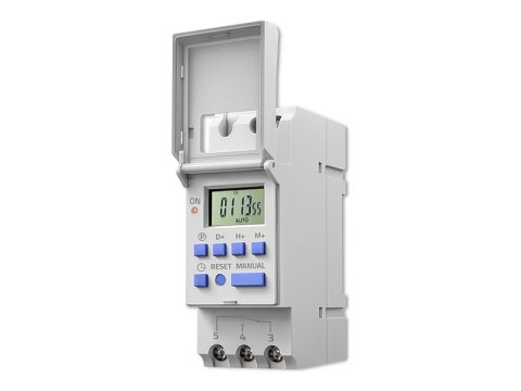 Qoltec - Minutnik - electronic, for DIN rail - biały