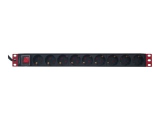 TECHly - Linka dystrybucji zasilania (montowany w stojaku) - AC 220-250 V - 3500 wat - wejście: Typ F - złącza wyjściowe: 9 (Typ