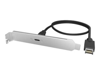 ICY BOX IB-AC553 - Panel USB - USB-C (F) do 20 pin USB Type E (M) Key A - 60 cm - szybkość transferu danych do 20 Gb/s, tył - sr