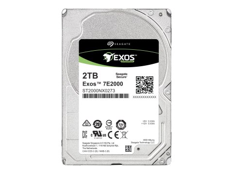 Seagate Exos 7E2000 ST2000NX0273 - Dysk twardy - 2 TB - wewnętrzny - 2,5" x SFF - SAS 12Gb/s - nearline - 7200 obr/min - bufor: 