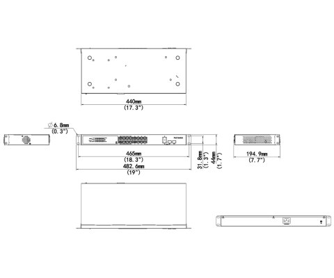 ZARZĄDZALNY SWITCH PRZEMYSŁOWY POE NSW3000-17GT1GP1GC-POE-IN 16-PORTOWY SFP UNIVIEW
