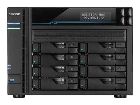 ASUSTOR Lockerstor 8 AS6508T - Serwer NAS - 8 wnęki - SATA 6Gb/s - RAID 0, 1, 5, 6, 10, JBOD - RAM 8 GB - 2.5 Gigabit Ethernet /