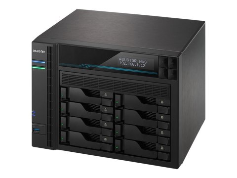 ASUSTOR Lockerstor 8 AS6508T - Serwer NAS - 8 wnęki - SATA 6Gb/s - RAID 0, 1, 5, 6, 10, JBOD - RAM 8 GB - 2.5 Gigabit Ethernet /