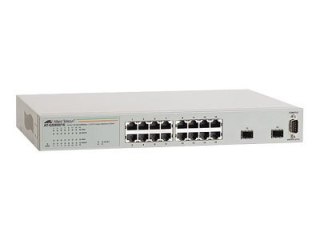 Allied Telesis AT GS950/16 WebSmart Switch - Przełącznik - Tak - 16 x 10/100/1000 + 2 x GBIC - stacjonarny