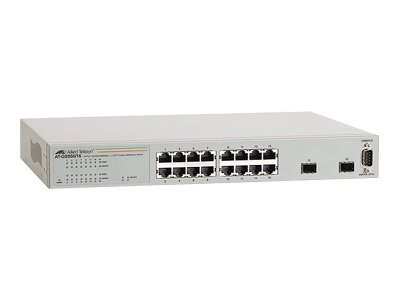 Allied Telesis AT GS950/16 WebSmart Switch - Przełącznik - Tak - 16 x 10/100/1000 + 2 x GBIC - stacjonarny
