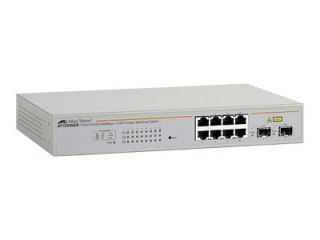 Allied Telesis AT GS950/8 WebSmart Switch - Przełącznik - Tak - 8 x 10/100/1000 + 2 x dzielony SFP - stacjonarny