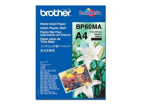Brother BP60MA Matte Inkjet Paper - Matowe - A4 (210 x 297 mm) - 145 g/m² - 25 arkusz(-y) papier - dla Brother DCP-J1140, J1200,