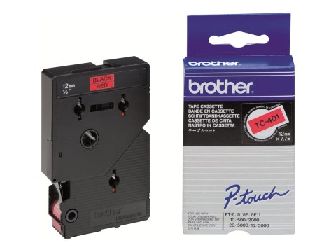 Brother - Czarny, czerwony - Rolka (1,2 cm x 7,7 m) 1 szt. Taśma laminowana do drukarki - dla P-Touch PT-15, PT-20, PT-2000, PT-