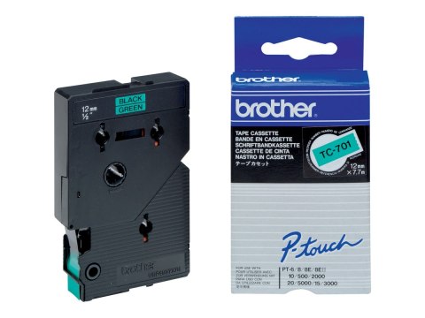 Brother - Czarny, zielony - Roll (1,2 cm) 1 rolki etykiety